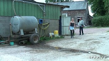 French Mature Gets Her Ass Wrecked By Grandpa And His Farm Buddies